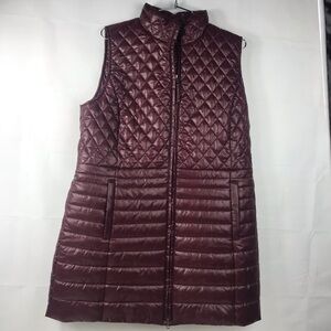 TALBOTS: Womens Quilted Burgundy Puffer Vest medium